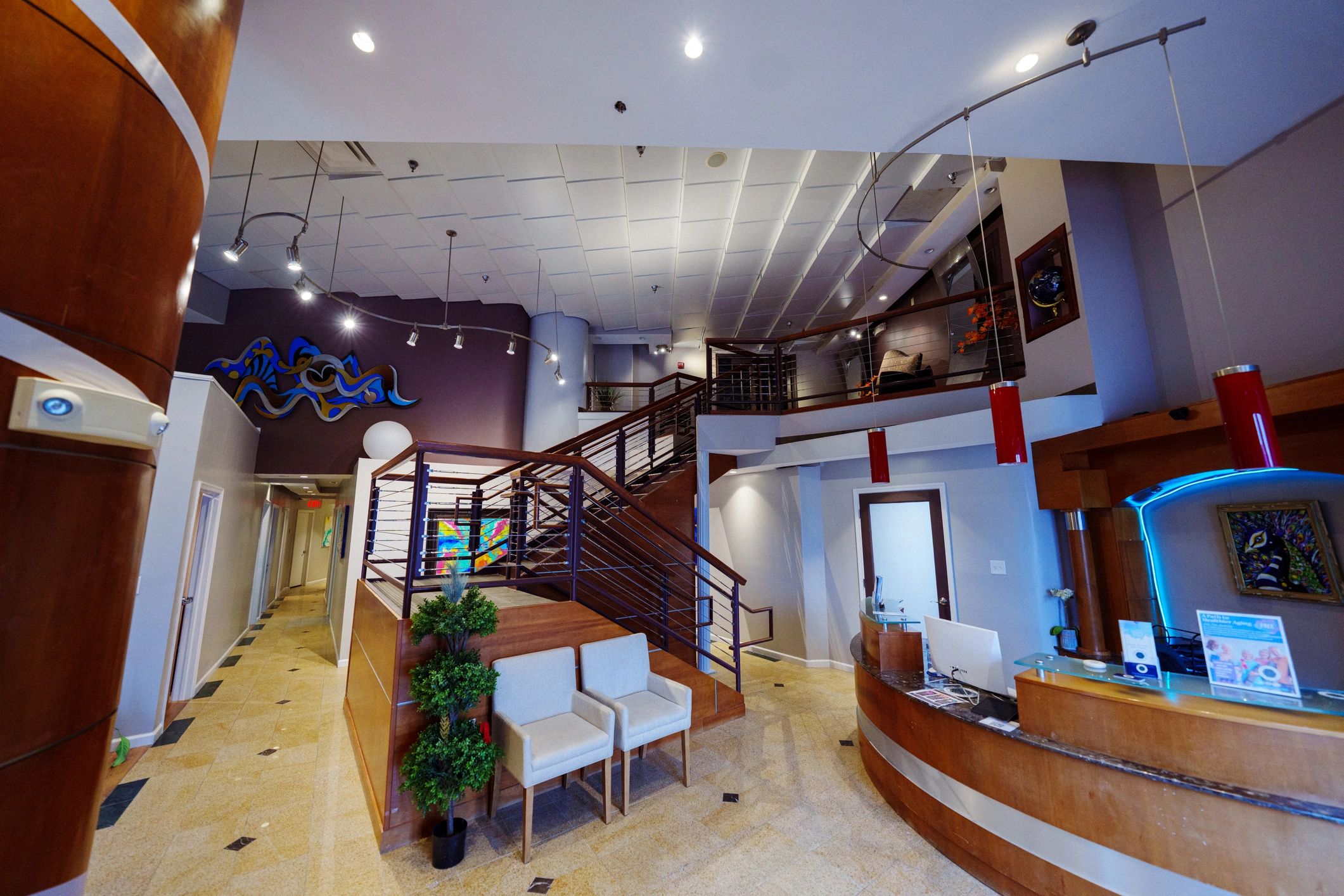 Luxury reception area reflecting a premium clinic atmosphere